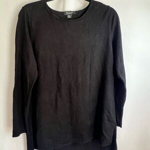 Grace Elements Black Large Long Sleeve Tunic Top Round Neck Relaxed Fit‎